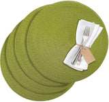 Green round polypropylene placemats, set of four