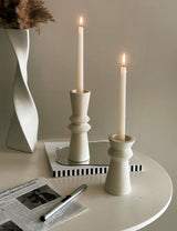 Unglazed Ceramic Candle Holders, Set of 3