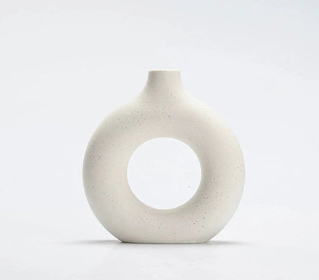 Gerro de ceràmica Nordic Circle, blanc mat