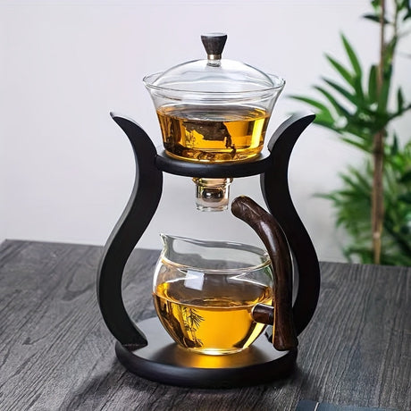 Glass Teapot Set with Infuser, Black