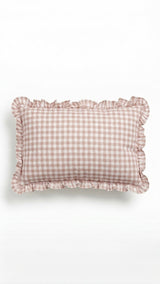 Cushion Cover Ruffled Vichy Check, Handmade