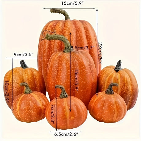Decorative Pumpkin Set, 7 Pieces