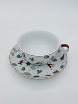 Christmas Tea for One, Porcelain Teapot and Cup