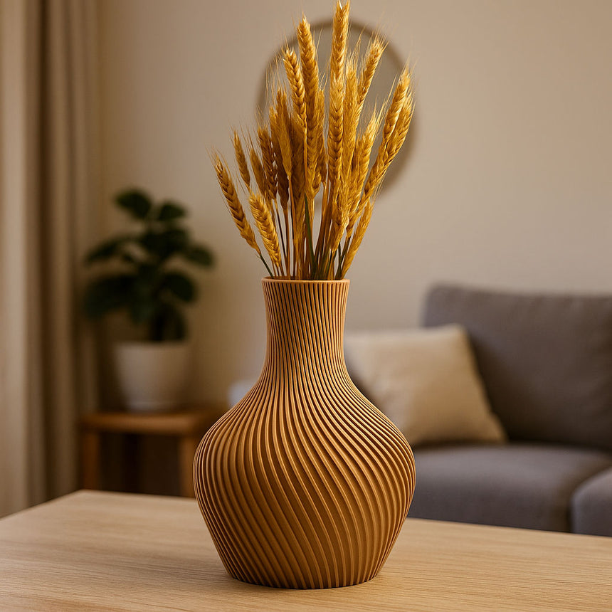 Freia vase in plant-based composite, 25 cm tall