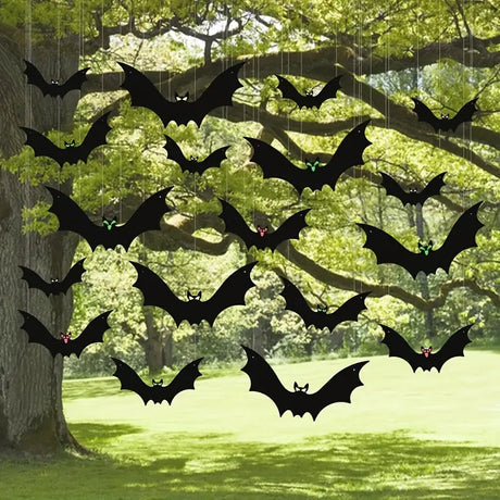 Hanging Halloween Bats, 18 Pieces