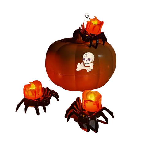 Spider Flameless Tea Lights, 12 Pack