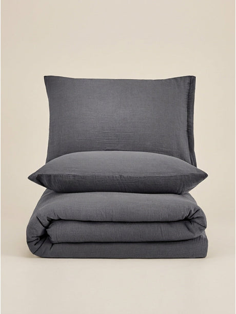 Three-piece muslin cotton bedding set, 200 x 220 cm