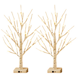 Tabletop birch tree with warm white LED lights