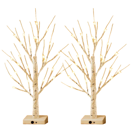 Tabletop birch tree with warm white LED lights