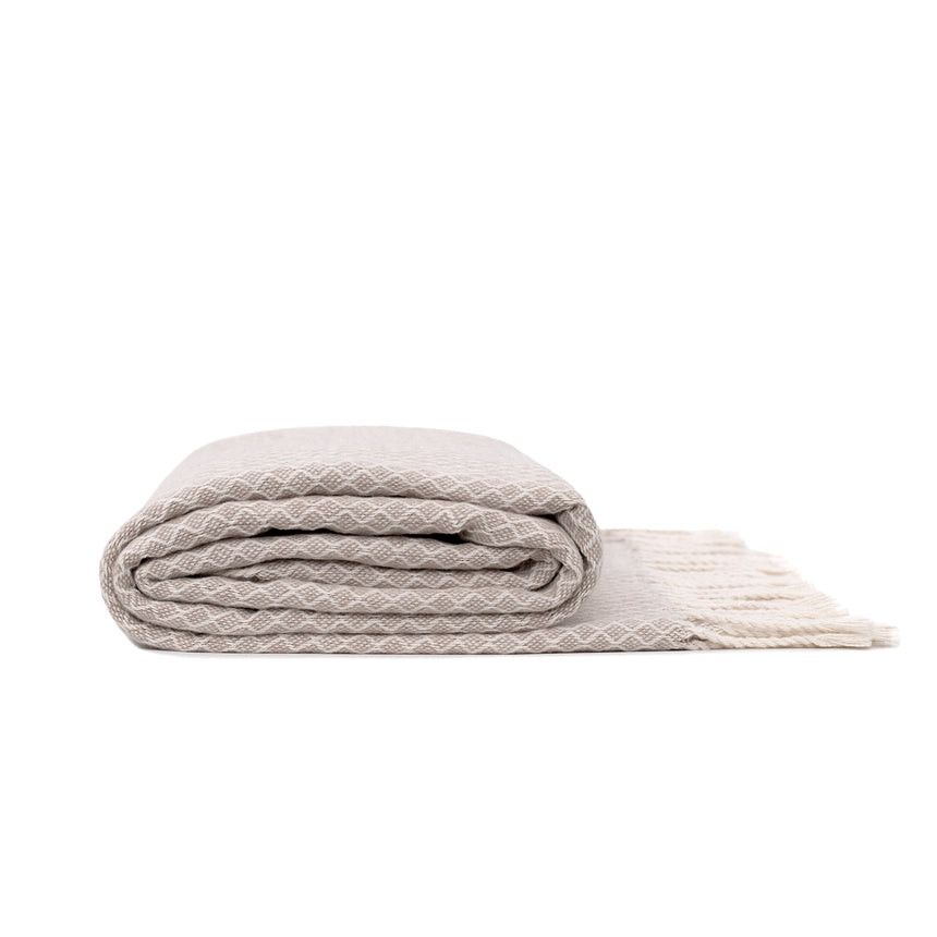 Coast Fringed Throw, 130 x 170 cm, Beige