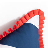 Happy Stripes Ruffled Cotton Cushion Cover, 50 x 50 cm