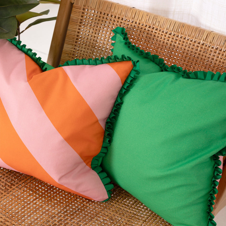Color Pop Ruffled Cotton Cushion Cover, 50 x 50 cm