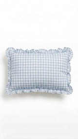 Cushion Cover Ruffled Vichy Check, Handmade