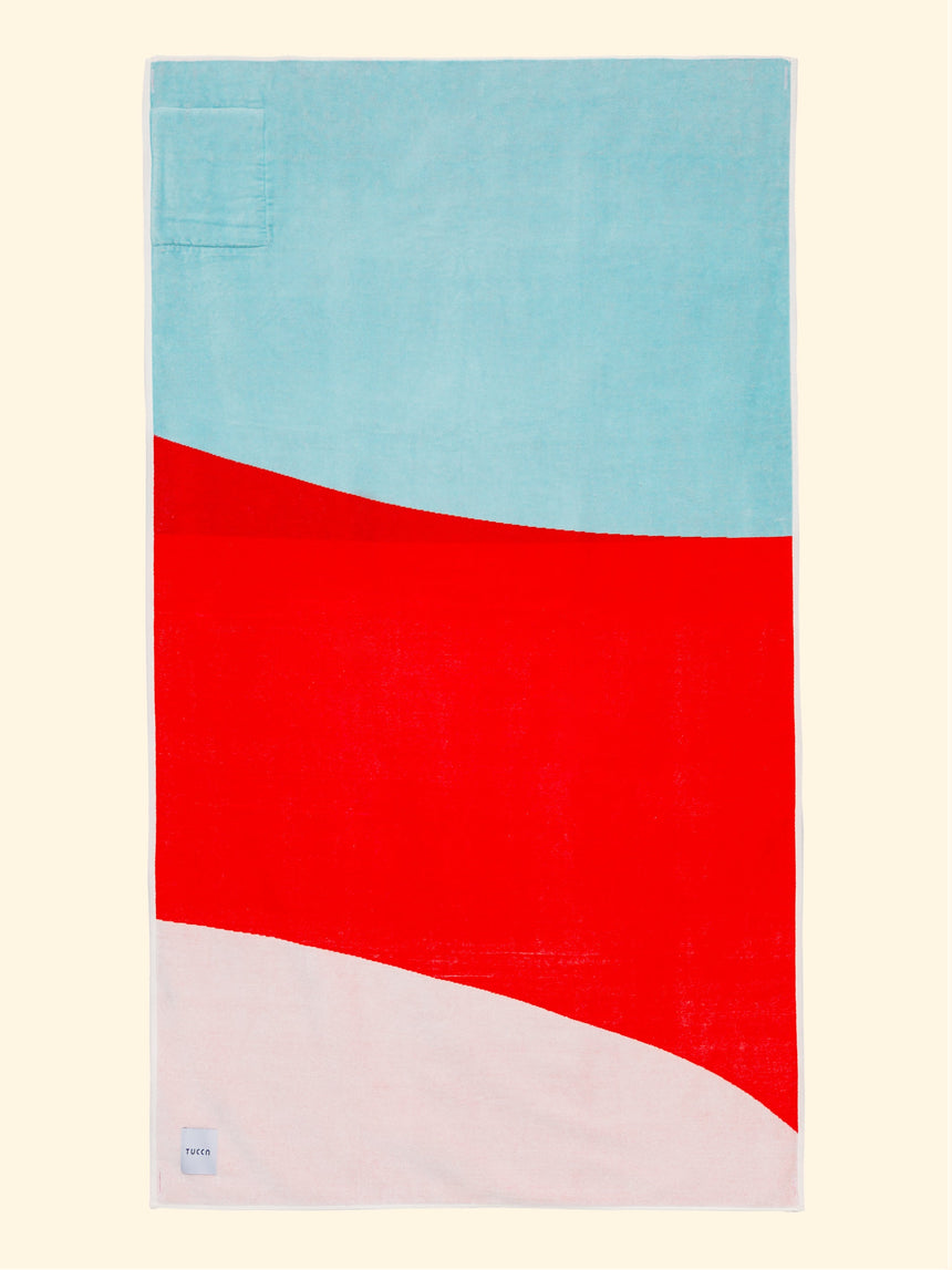 Beach Towel Berry Organic Cotton Pocket