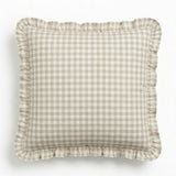 Cushion Cover Ruffled Vichy Check, Handmade