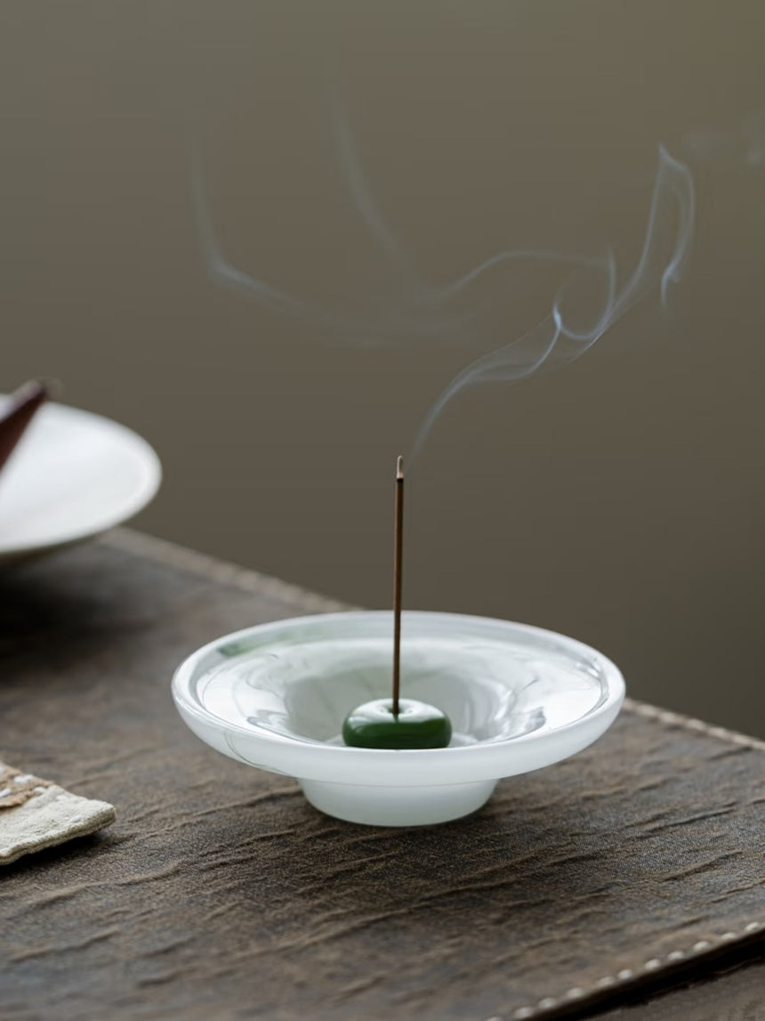 Still Pond Incense Stick Holder Burner with Ash Catcher, Zen Accent Decor for Hygge Living