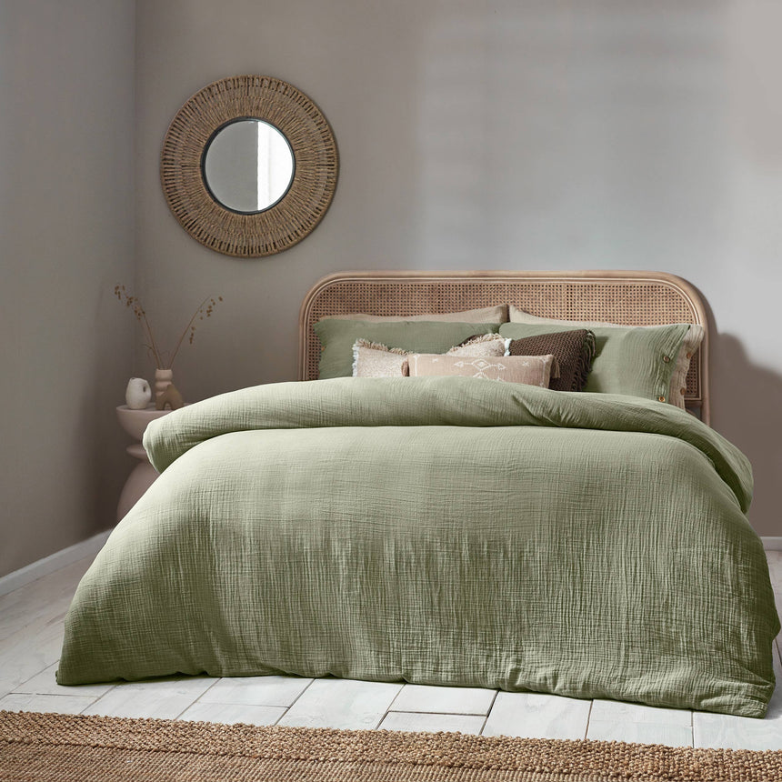 Duvet Cover Lark Muslin – Eucalyptus