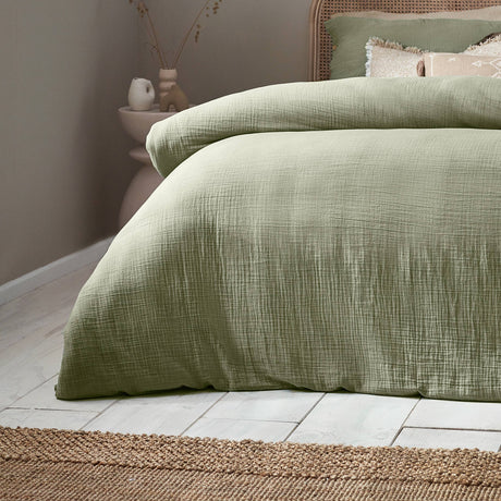 Duvet Cover Lark Muslin – Eucalyptus