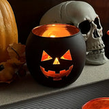 Pumpkin Glass Candle Holders, 6 Pieces