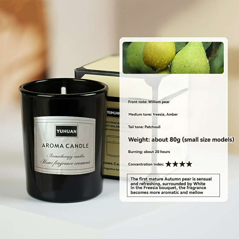 Freesia Soy Wax Candle in Black Glass, 80g