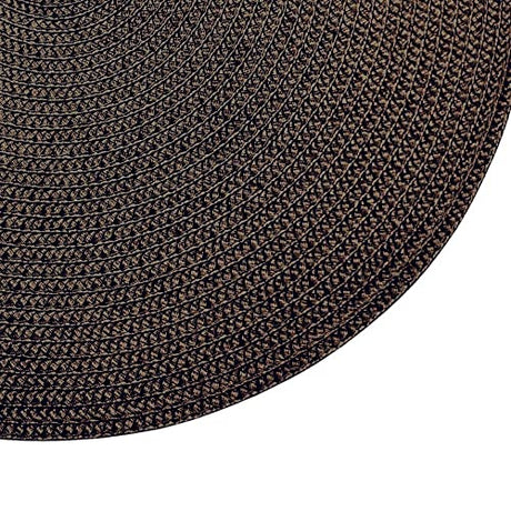 Round Woven Placemats, Set of 4, Brown