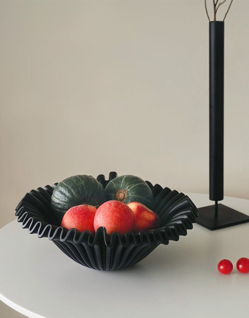 Pleated Resin Fruit Bowl, 27 cm