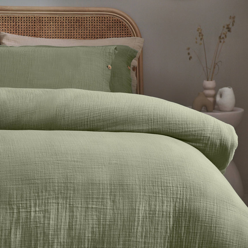 Duvet Cover Lark Muslin – Eucalyptus
