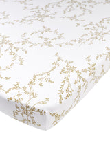 Meyco baby branches fitted sheet playpen mattress - sand - 75x95cm