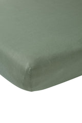 Meyco baby uni fitted sheet playpen mattress - forest green - 75x95cm