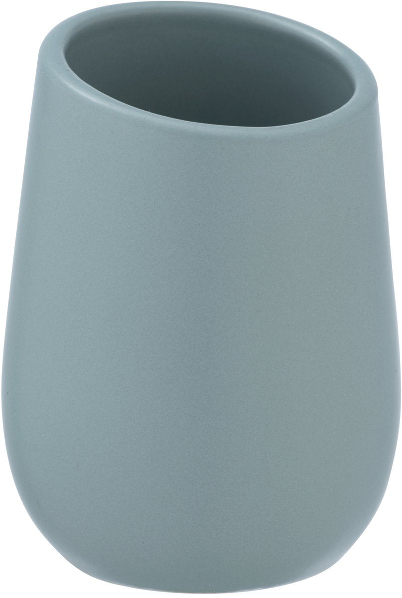 Wenko toothbrush holder badi blue-gray matt ceramic - toothbrush cup