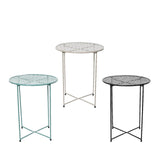 Iron side table, knockdown assembly