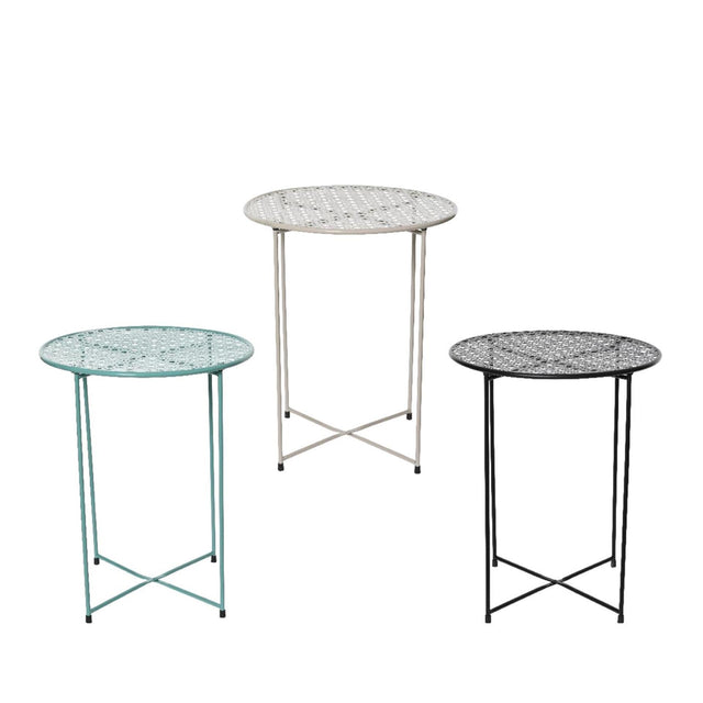 Iron side table, knockdown assembly