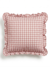 Cushion Cover Ruffled Vichy Check, Handmade