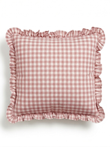 Cushion Cover Ruffled Vichy Check, Handmade
