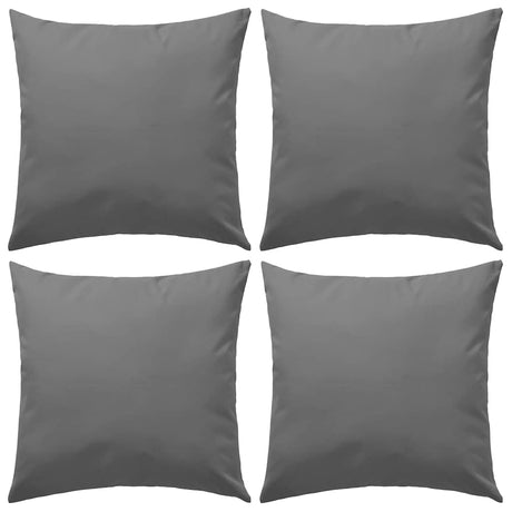 Gray outdoor cushions, set of four