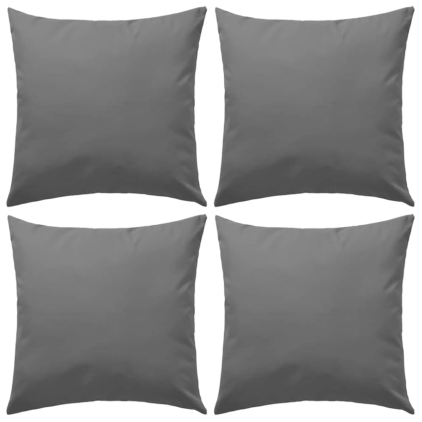 Gray outdoor cushions, set of four