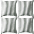 Gray and white striped outdoor cushions, set of 4