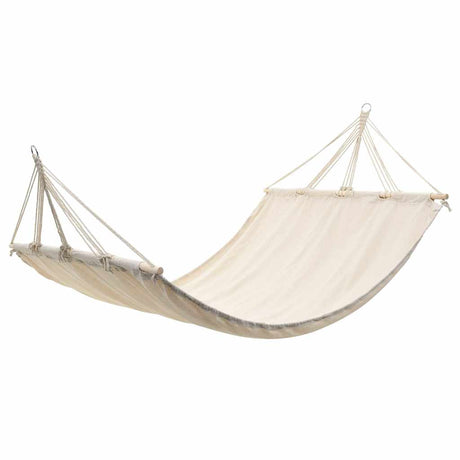Cream hammock with metal hanging loops