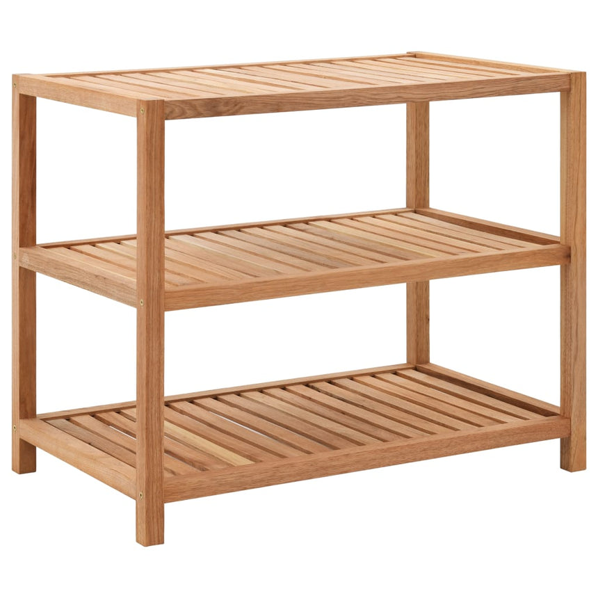 3-tier solid walnut bathroom shelf
