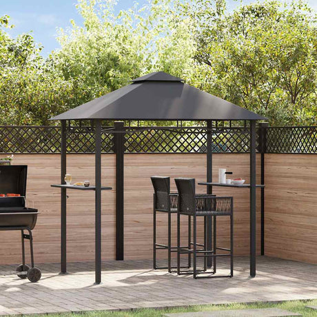 Anthracite steel barbecue pavilion