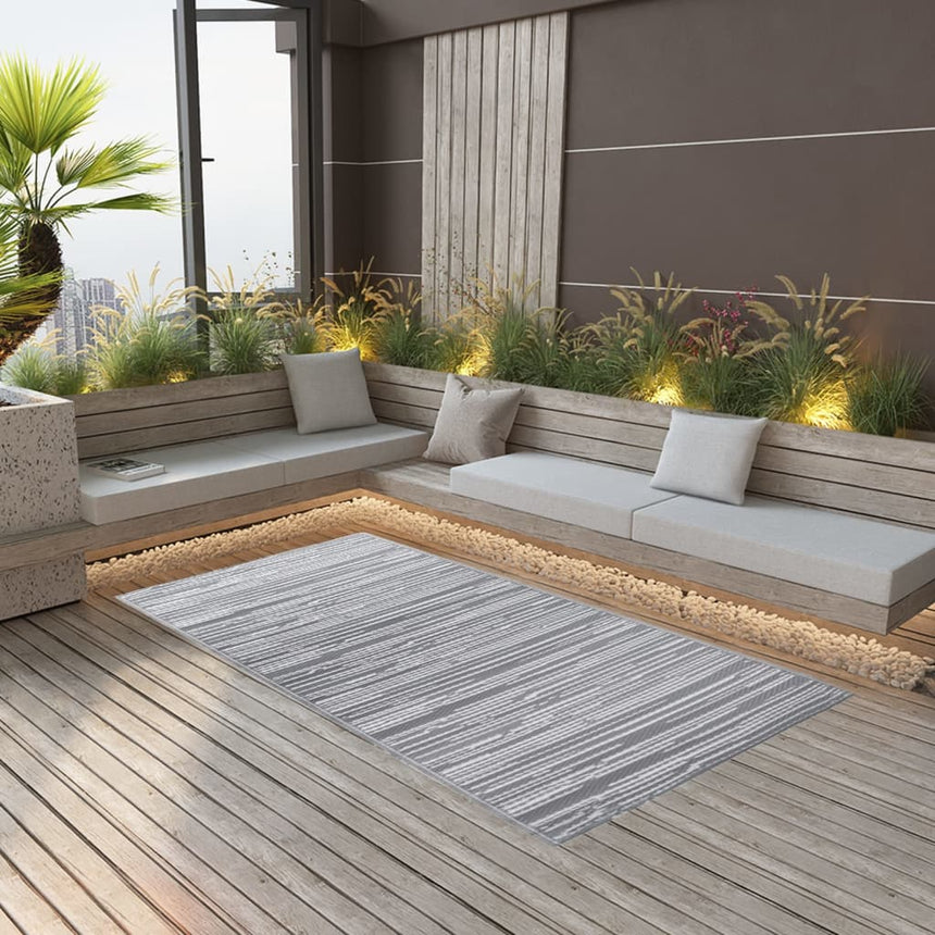Arakil rectangular outdoor rug in grey, 160 by 230 cm