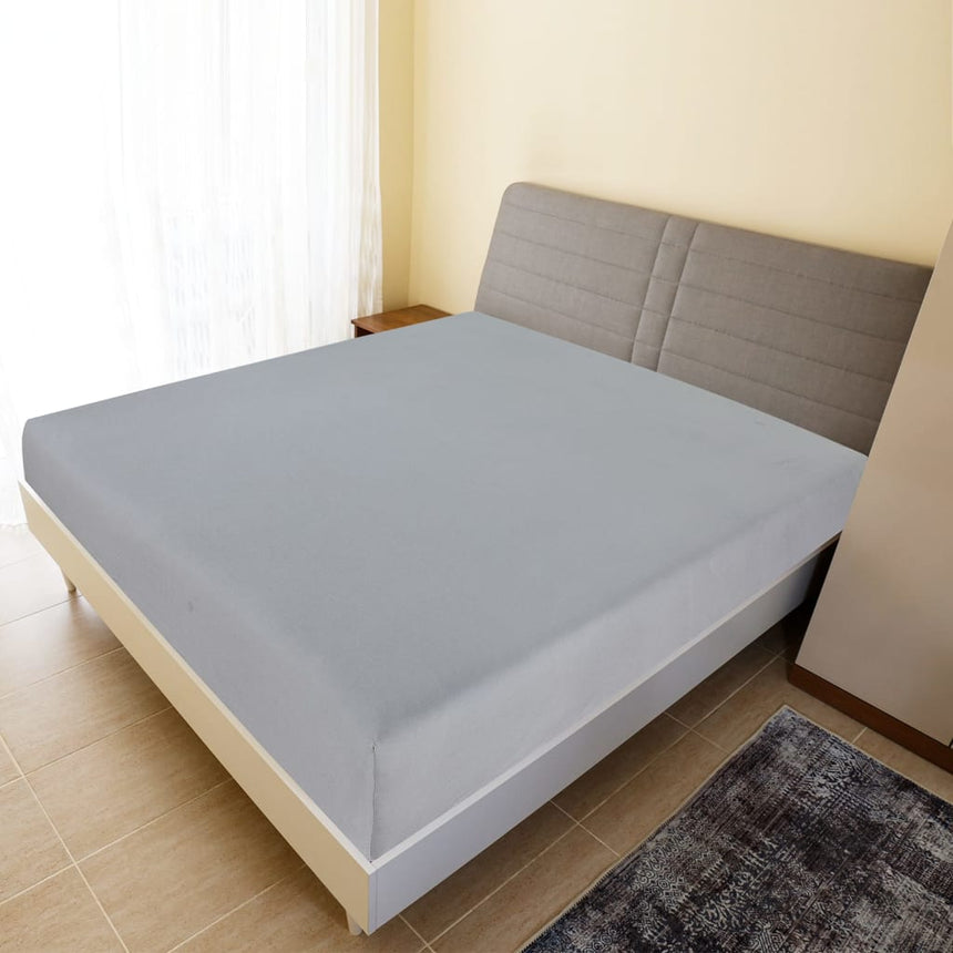 Vidaxl fitted sheet jersey 160x200 cm cotton gray