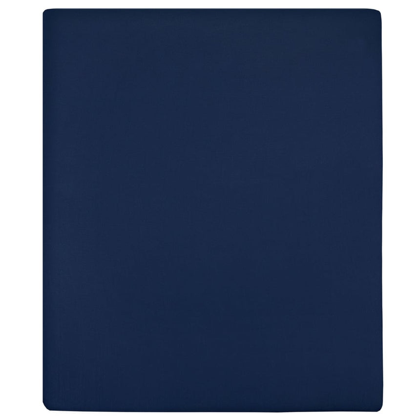 Navy blue cotton jersey fitted sheet