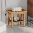 Solid teak wood bathroom storage table