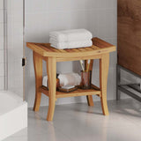 Solid teak wood bathroom storage table