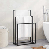 Vidaxl freestanding towel rack 48x24x79 cm iron black