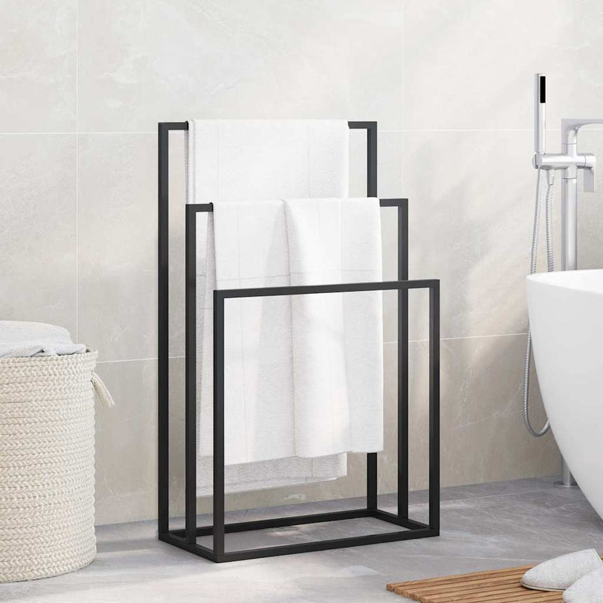 Vidaxl freestanding towel rack 48x24x79 cm iron black