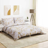 Vidaxl duvet cover set 240x220 cm cotton white and brown