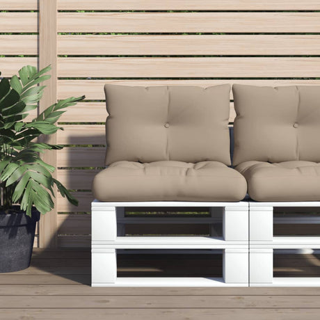 Taupe pallet cushions, set of two