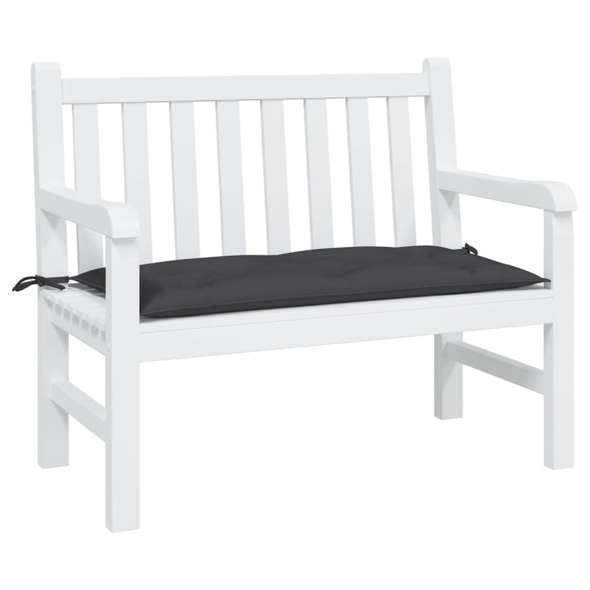 Black Oxford fabric garden bench cushion